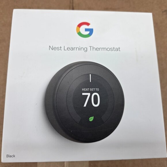 Google Nest 3rd BlackGeneration Learning Programmable Thermostat Kit T3016US A+ - Picture 8 of 16